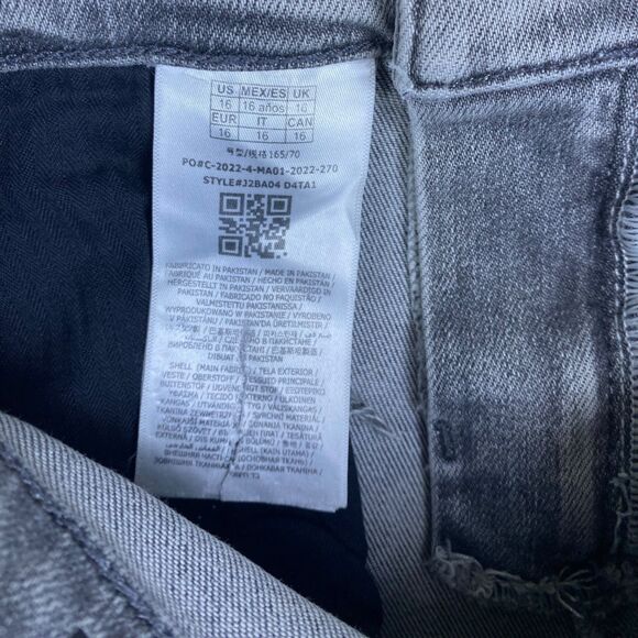 GUESS High-Waist Skinny Jeans Women’s Size 16 Gray Wash Distressed Hem Slim Fit - Picture 6 of 9